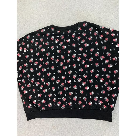 Disney Minnie Mouse Logo Crew Sweatshirt (Women's XXL) Black - Picture 12 of 12